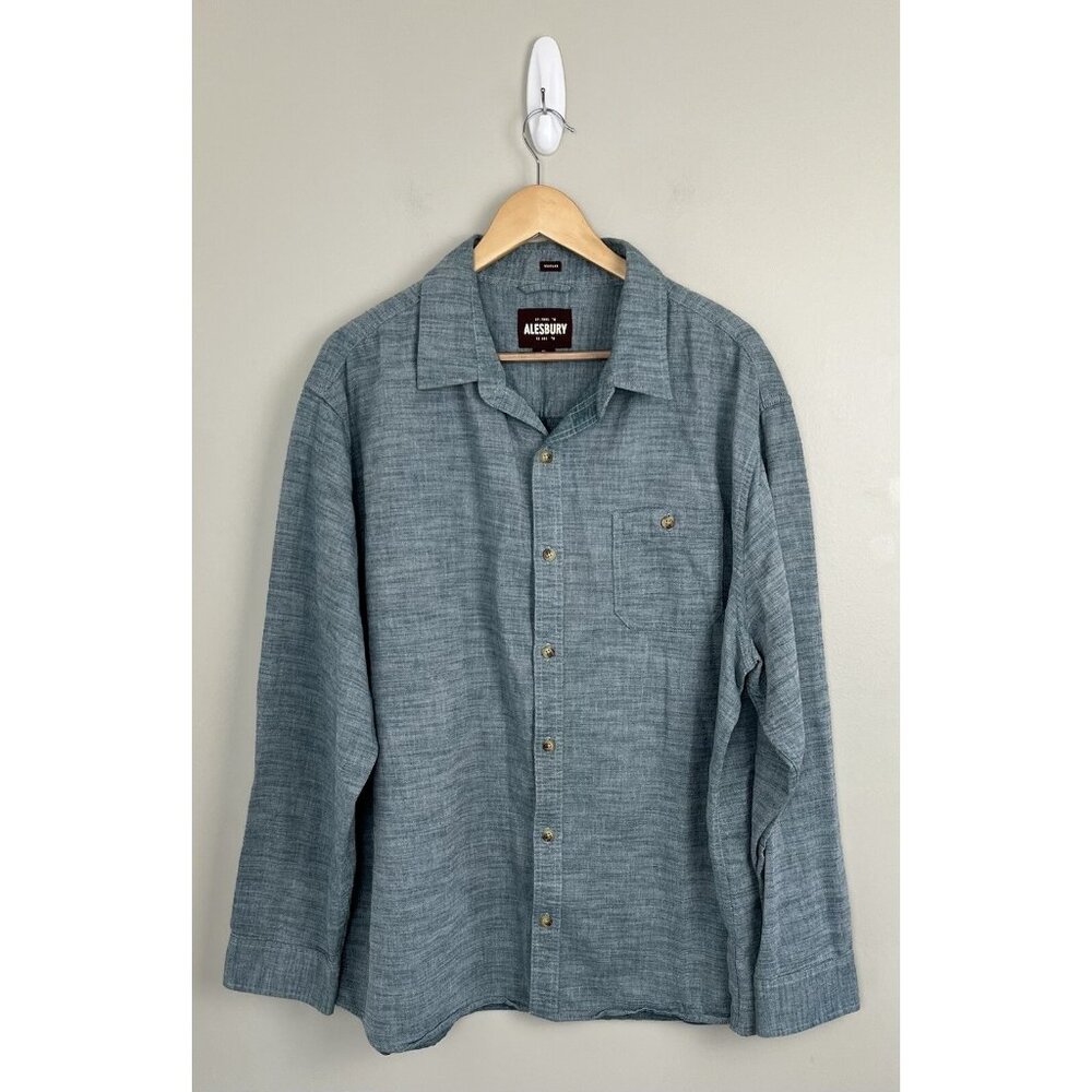 Alesbury‎ Men’s Button Up Shirt Blue Green 2 XL